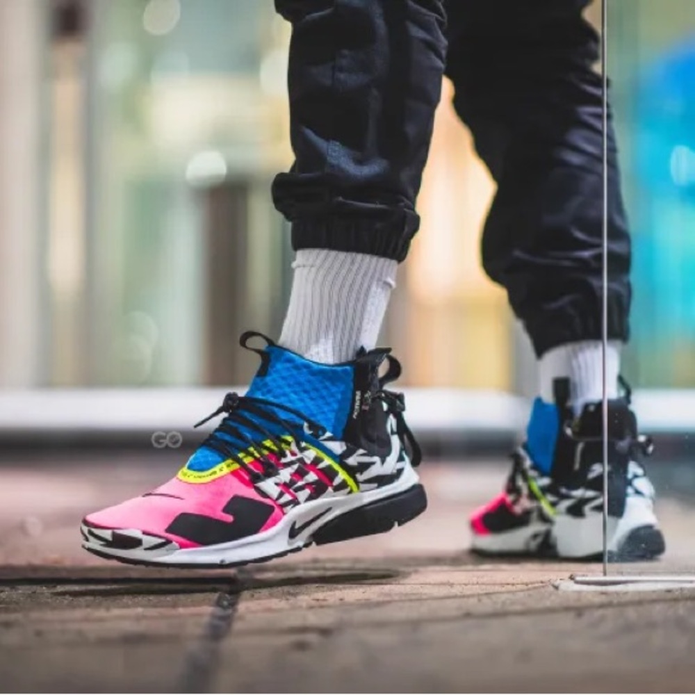 RARE NIKE AIR PRESTO MID UTILITY X ACRONYM Racer Pink / Photo Blue US 8 EU 41